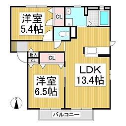 セピアコート 2LDKの間取図画像