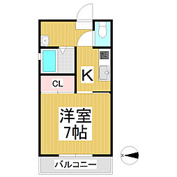 第5松本コーポ 1Kの間取図画像