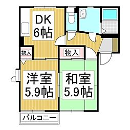 アルコバレーノ1A 2DKの間取図画像