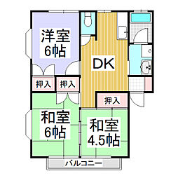 カーニバルハイツ 3DKの間取図画像