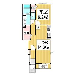 モデルノカーサ 1LDKの間取図画像