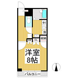 プリムローゼ青木島 1Kの間取図画像