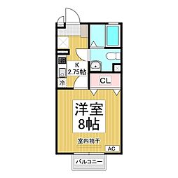 セジュールなつめ 1Kの間取図画像