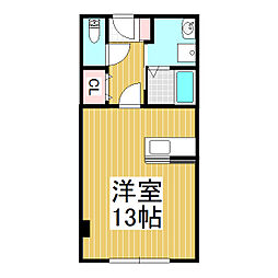 アヴァンティ上山田 ワンルームの間取図画像