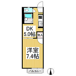 ラプラス和 1DKの間取図画像