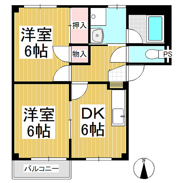 長野県東御市海善寺(賃貸アパート2DK・1階・44.32㎡)の写真 その2