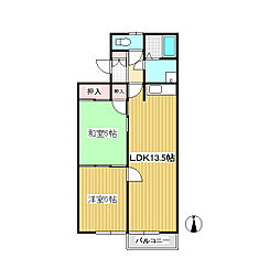 カーサデフローラ 2LDKの間取図画像