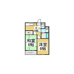 ファミール常田 2Kの間取図画像