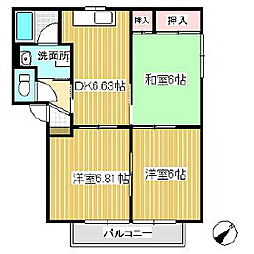 メゾン・エスポワールB 3DKの間取図画像