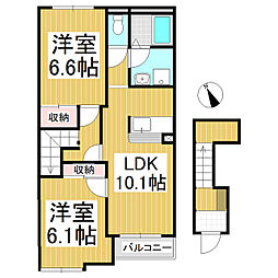 パルファミール 2LDKの間取図画像