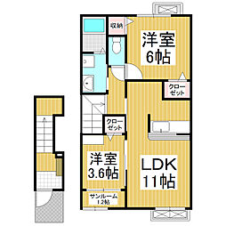 ラクラス 2LDKの間取図画像