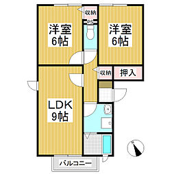 コーモド・STA 2DKの間取図画像