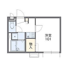 レオパレスリヴェール 1Kの間取図画像