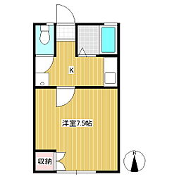 エイトビル 1Kの間取図画像