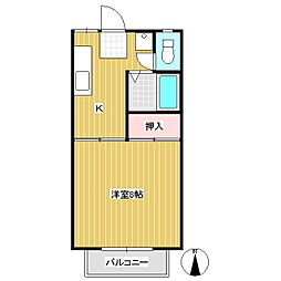 ハウスポートマロミ 1Kの間取図画像