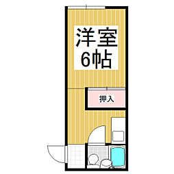 ツバキハイツ 1Kの間取図画像