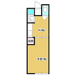 ハイツ大王 1Kの間取図画像