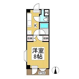 サンコーポ泉 1Kの間取図画像
