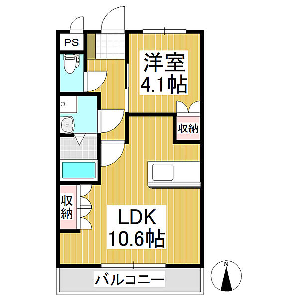 長野県小諸市大字滋野甲(賃貸アパート1LDK・2階・36.00㎡)の写真 その2