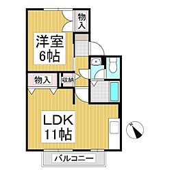 コート・グレイス 1LDKの間取図画像