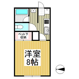 カトレア 1Kの間取図画像