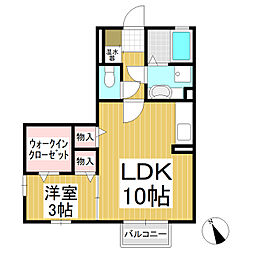 グリーンヒルズ 1LDKの間取図画像