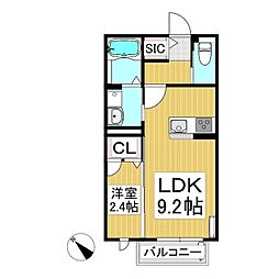 ブランショコラ 1LDKの間取図画像
