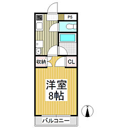ラ・ヴィ・アン・ローズ 1Kの間取図画像
