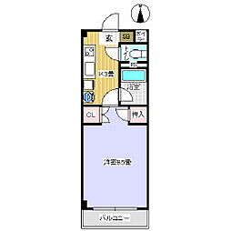 パークタウン小諸B 1Kの間取図画像