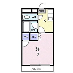 メゾン・セシボン・E 1Kの間取図画像