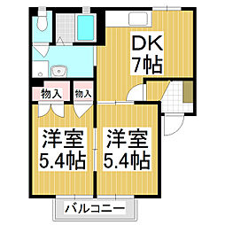 フレグランスHONEYS 2DKの間取図画像