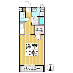 オーク・ルミナス2 1Kの間取図画像