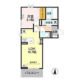 トリシア西軽井沢 月 1LDKの間取図画像