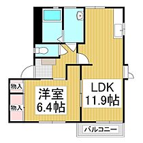 サンディアス　S  ｜ 長野県長野市大字富竹（賃貸アパート1LDK・2階・43.54㎡） その2