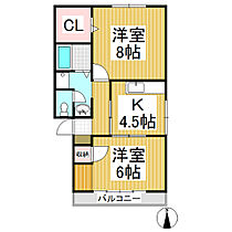 ペルソナパークタウン若槻　Ａ棟  ｜ 長野県長野市大字若槻東条（賃貸アパート2K・2階・45.00㎡） その2