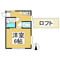 スモールヴィレッジ1 1Kの間取図画像