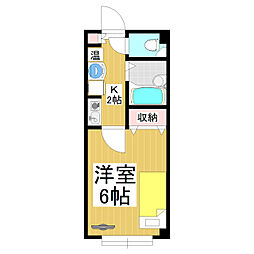 ピュアメゾン南石堂A・B 1Kの間取図画像