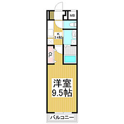 コンフォーティア小柴見 1Kの間取図画像