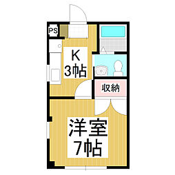 ピュア本郷 1Kの間取図画像
