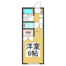 M-21ハイツ 1Kの間取図画像