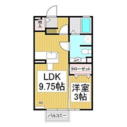メゾン・ド・ボヌールB 1LDKの間取図画像