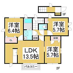 シャーメゾン青葉A 3LDKの間取図画像
