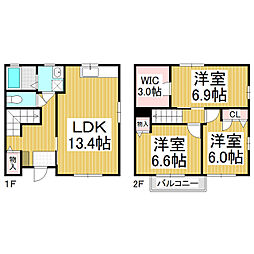 アルファ稲田 3LDKの間取図画像