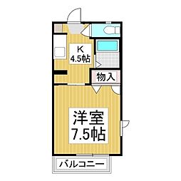 フレグランスしんC 1DKの間取図画像