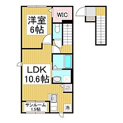 アルバーダ 1LDKの間取図画像