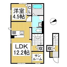 仮)長野市稲葉新築賃貸住宅 1LDKの間取図画像