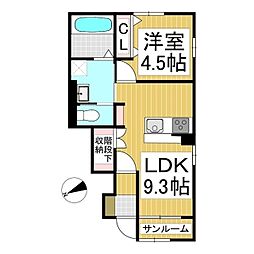 仮)長野市稲葉新築賃貸住宅 1LDKの間取図画像