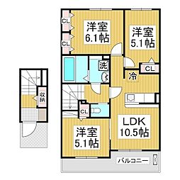 ベルデ・S 3LDKの間取図画像