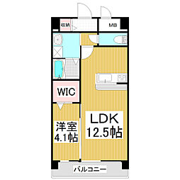 サミット栗田中央 1LDKの間取図画像