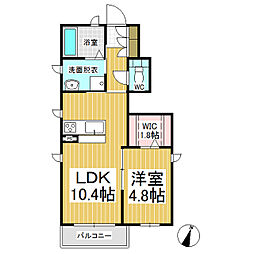 シャーメゾンきぼう 1LDKの間取図画像